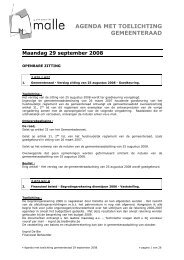 AGENDA MET TOELICHTING GEMEENTERAAD - Gemeente Malle