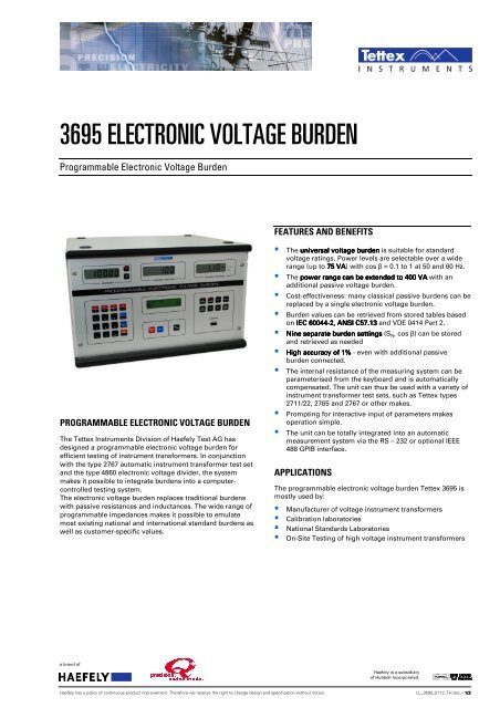 How do I select the proper rated output (burden) value of my voltage  transformer?