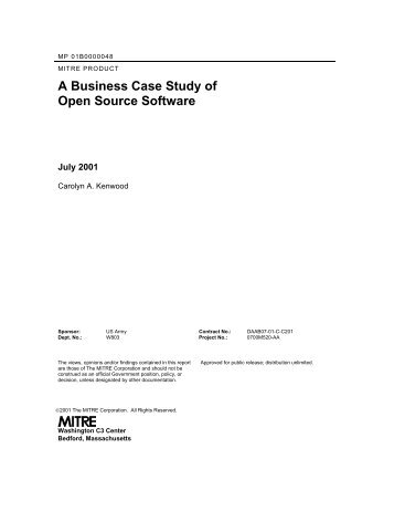 A Business Case Study of  Open Source Software - Mitre