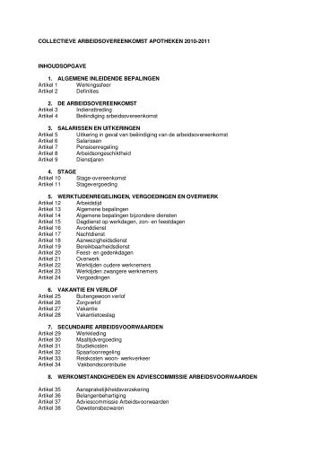 Cao Apotheken 2010-2011 - CNV Publieke Zaak