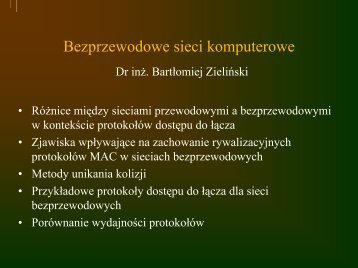 Protokoły dostępu do łącza dla sieci bezprzewodowych - ZMiTAC