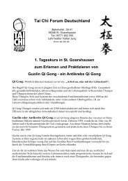 ein Antikrebs Qi Gong - Tai Chi Forum Deutschland