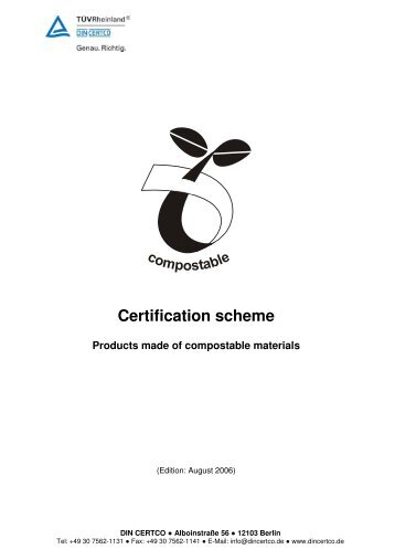 Certification scheme “products made of compostable ... - Aimplas