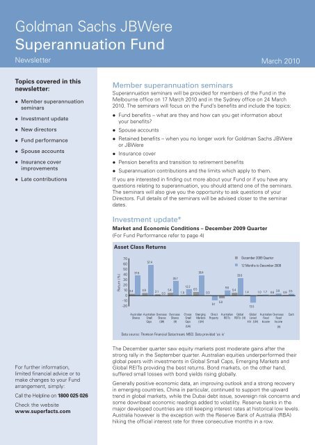 Goldman Sachs JBWere Superannuation Fund - SuperFacts.com