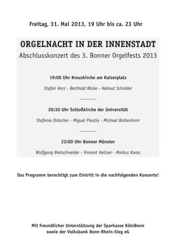 Programmheft zum Download - Kreuzkirche Bonn