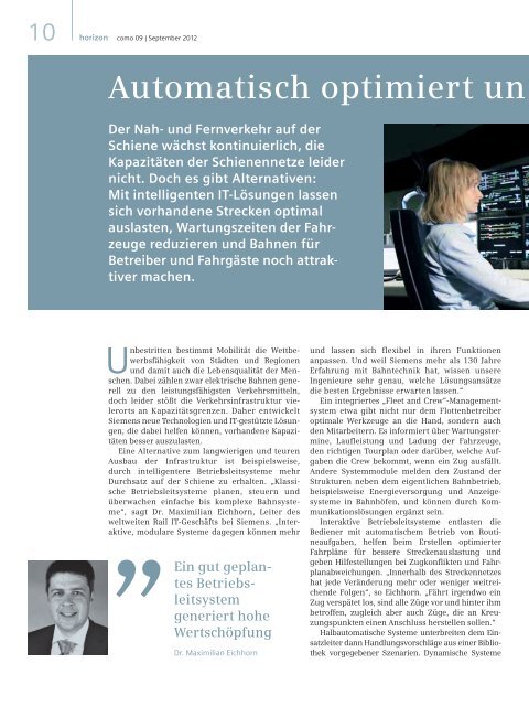 Zukunft Schiene - Siemens Mobility