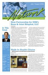 In This Issue New Partnership for SSM's Bone ... - SSM Health Care