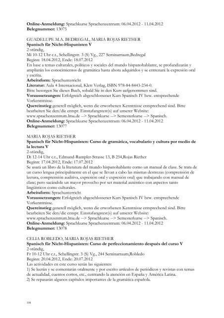 Vorlesungsverzeichnis Sommersemester 2012 - Institut für ...