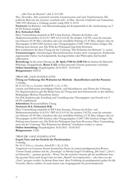 Vorlesungsverzeichnis Sommersemester 2012 - Institut für ...