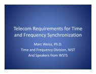 Telecom Requirements for Time and Frequency ... - GPS.gov