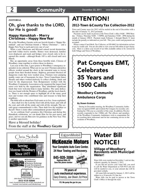 view the December 22, 2011 issue as a PDF. - Woodbury Gazette