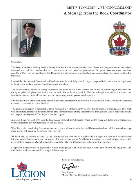 Volume 6 - Legion BC/Yukon Command Website