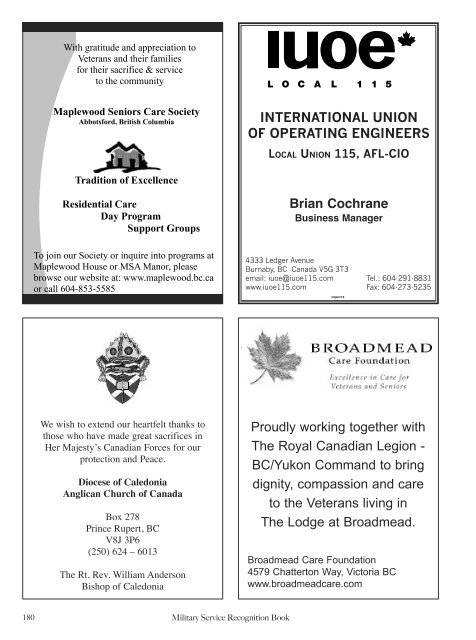 Volume 6 - Legion BC/Yukon Command Website