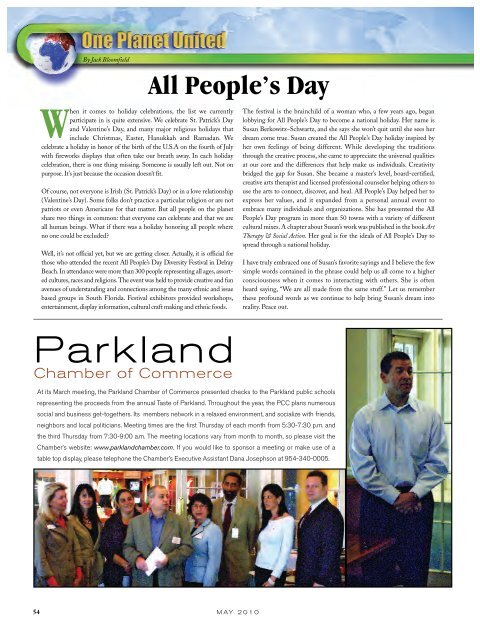 celebratingour 2 0 thyear - The Parklander Magazine