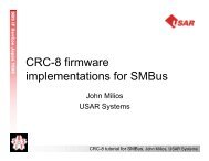 CRC-8 firmware implementations for SMBus - SBS-IF Smart Battery ...