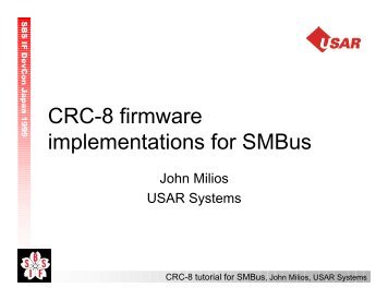 CRC-8 firmware implementations for SMBus - SBS-IF Smart Battery ...