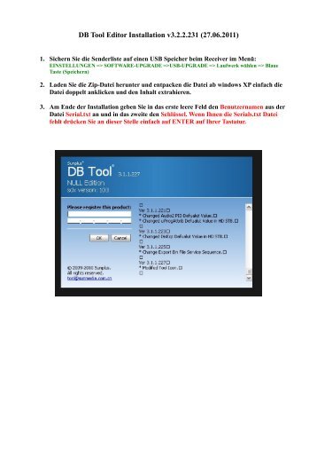 DB Tool Editor Installation v3.2.2.231 (27.06.2011) - Service