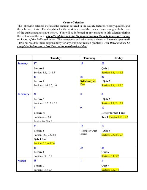 Math 1030, College Algebra - UMSL : Mathematics and Computer ...