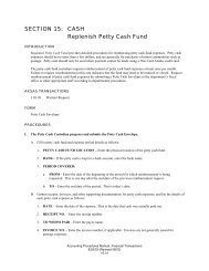 SECTION 15: CASH Replenish Petty Cash Fund