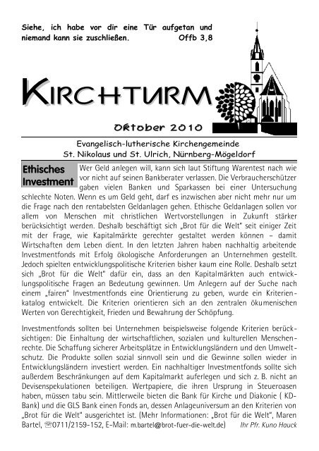 Oktober 2010 - Ev: Kirchengemeinde Nürnberg-Mögeldorf