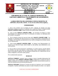 Resolución de duelo Concejo Municipal de Cartago