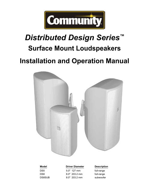 DS Surface Mount - Community Professional Loudspeakers