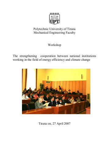 Polytechnic University of Tirana Mechanical Engineering Faculty ...