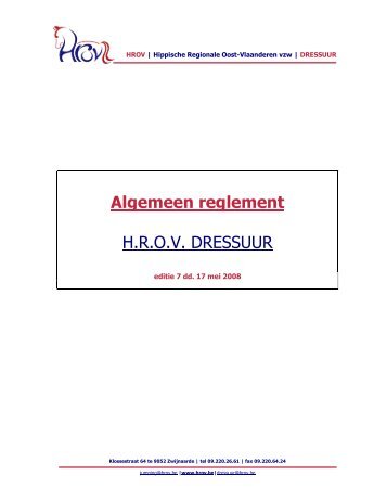 Algemeen reglement H.R.O.V. DRESSUUR
