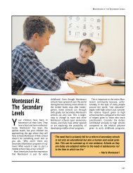 Montessori At The Secondary Levels - The Montessori Foundation