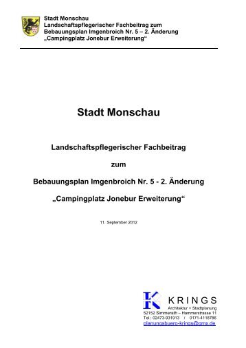 Dipl.- Ing. U. KRINGS Büro für Architektur und ... - Stadt Monschau
