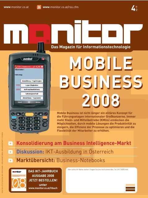 Die komplette MONITOR-Ausgabe 4/2008 können Sie