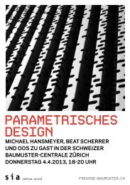 Parametrisches Design Flyer - Schweizer Baumuster-Centrale Zürich