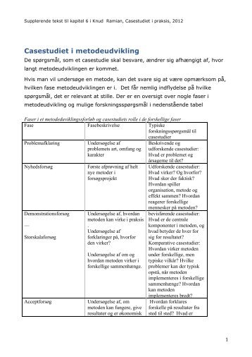 Casestudiet i metodeudvikling