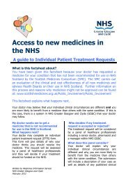 Access to new medicines in the NHS - GGC Prescribing