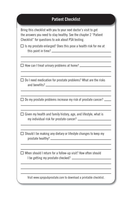 Patient Checklist