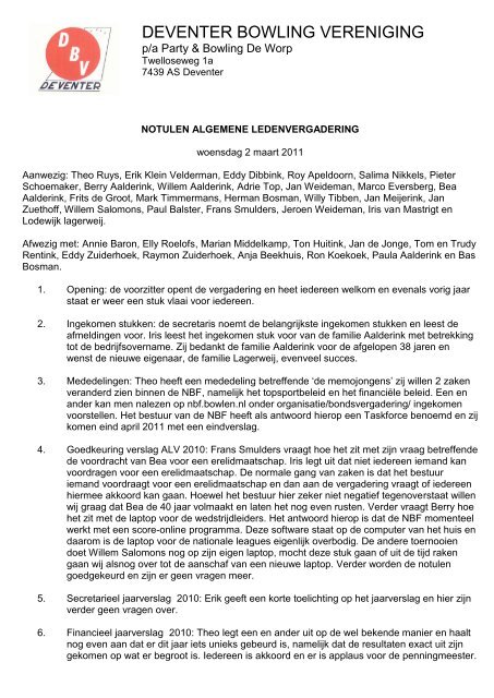 2011 03 02 Deventer Bowling Vereniging 2011 03 02 Deventer Bowling Vereniging