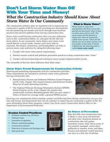 Don't Let Storm Water Run Off With Your Time and Money!