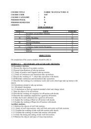 COURSE TITLE : FABRIC MANUFACTURE- II COURSE CODE ...