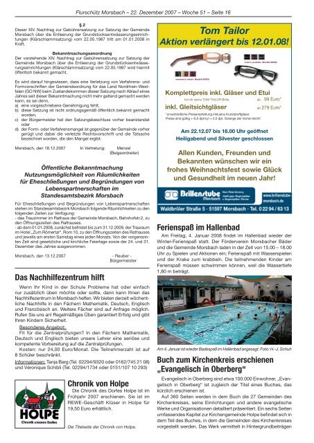 Ausgabe 160 vom 22.12.2007 - Gemeinde Morsbach