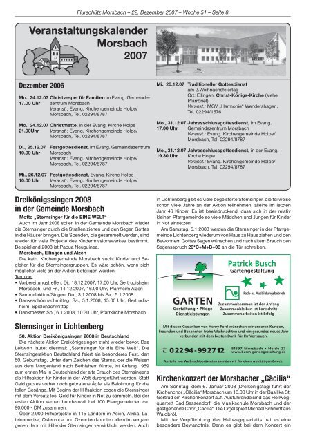 Ausgabe 160 vom 22.12.2007 - Gemeinde Morsbach