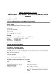 material safety data sheet armstrong pu-100 two part polyurethane ...