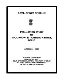 Evaluation Study of Tool Room & Training Centre, Delhi - Planning