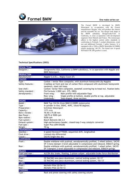 2002 Formel BMW - Motorsports Almanac