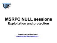 MSRPC NULL sessions - Herve Schauer Consultants