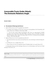 Irrevocable Trusts Under Attack: The Domestic Relations Angle