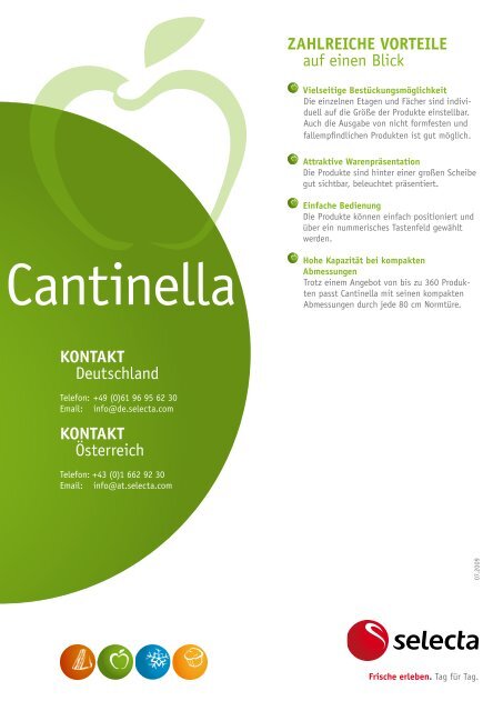 Prospekt Cantinella - Selecta Deutschland GmbH