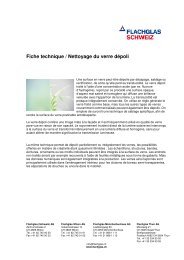 Fiche technique / Nettoyage du verre dépoli - Flachglas Schweiz