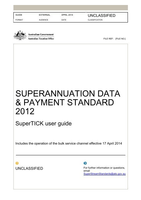 SuperTICK User Guide v1.0 - Australian Taxation Office