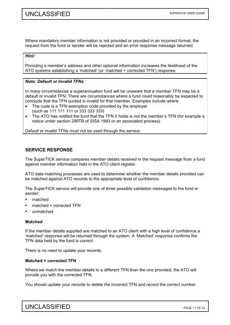 SuperTICK User Guide v1.0 - Australian Taxation Office