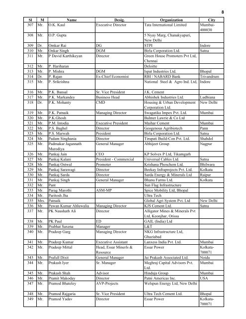 Indian Delegates Who Participated in Global Investors ... - Mptrifac.org